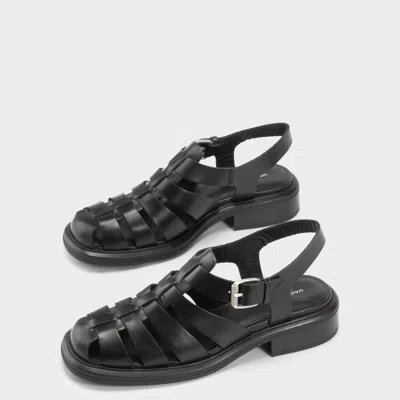 Vagabond Ellis Caged Buckle-fastening Sandals In Black