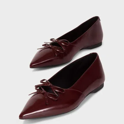 Vagabond Hermine Patent Leather Ballet Flats In Brown
