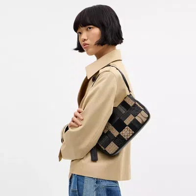 Coach Patchwork Leather Plaza Bag Black Multi In Black