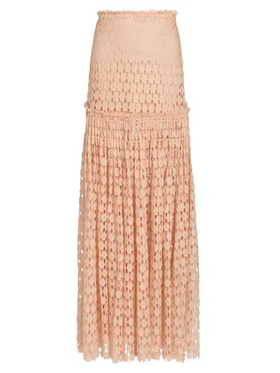Ulla Johnson Aris Lace Maxi Skirt In Pink