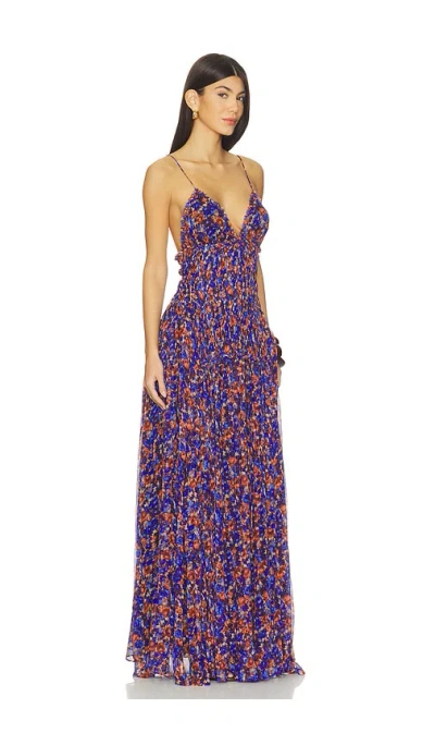 Ulla Johnson Atrani Floral Silk Chiffon Maxi Dress In Purple