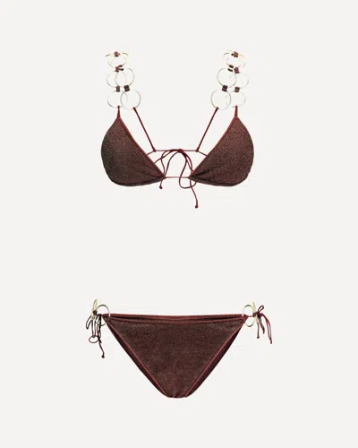 Oseree Brown Polyamide Bikini In Brown