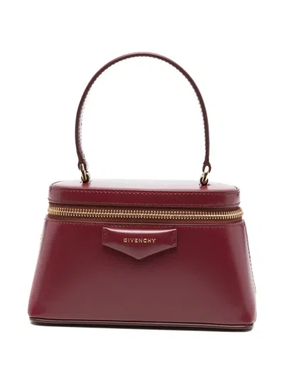 Givenchy Antigona Vanity Bag In Box Leather With Chain In Red