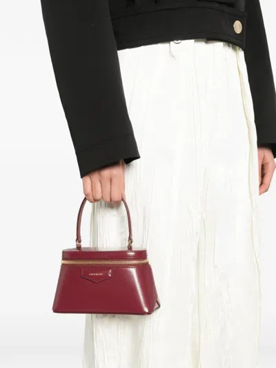 Givenchy Antigona Vanity Bag In Box Leather With Chain In Red