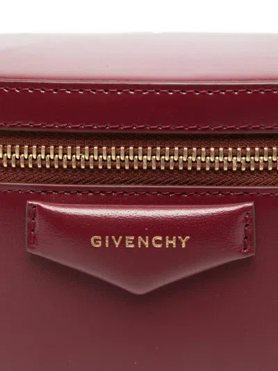 Givenchy Antigona Vanity Bag In Box Leather With Chain In Red