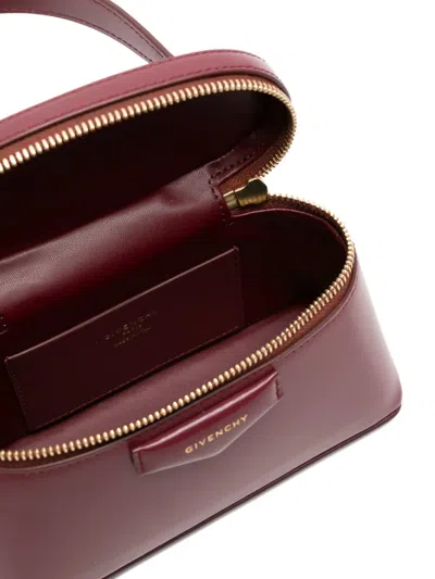 Givenchy Antigona Vanity Bag In Box Leather With Chain In Red
