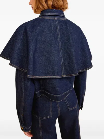 Ulla Johnson Cape Buttoned Jacket In Blue