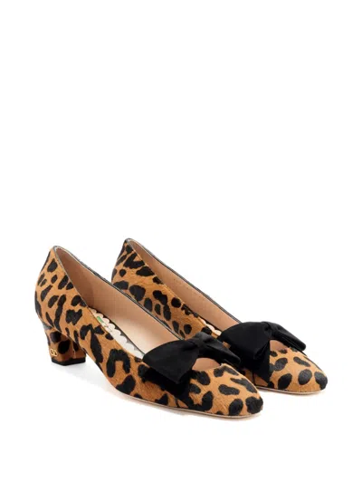 Valentino Garavani Bowow 25 Suede-trimmed Leopard-print Calf Hair Pumps In Multi