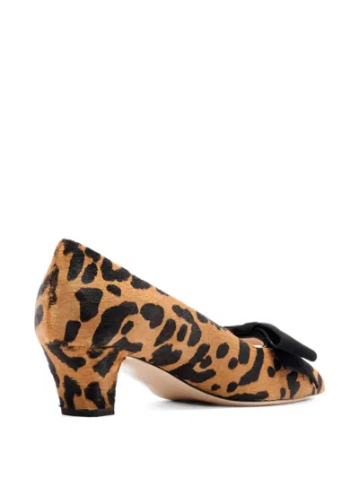 Valentino Garavani Bowow 25 Suede-trimmed Leopard-print Calf Hair Pumps In Multi