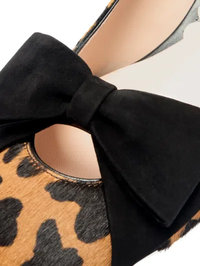 Valentino Garavani Bowow 25 Suede-trimmed Leopard-print Calf Hair Pumps In Multi