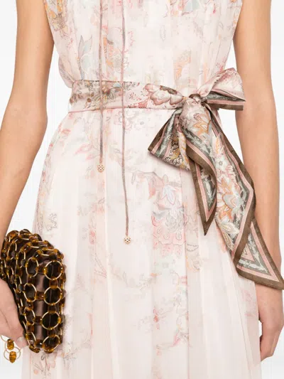 Zimmermann Alchemy Belted Paisley-print Chiffon Midi Dress In Multi