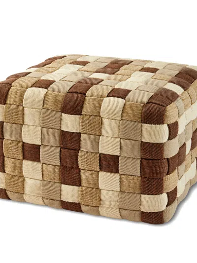 Polspotten Medium Weave Pouf Stool In Multi