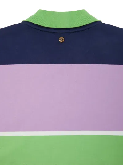 Versace Striped Collared Sweatshirt In Multi