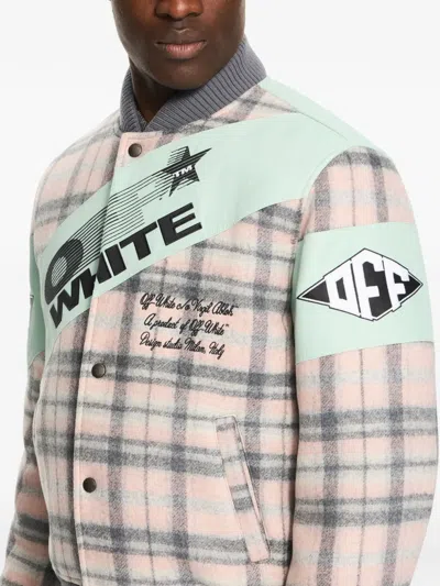 Off-white Royal Check Varsity Jacket In Multi