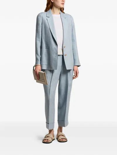Peserico Button Patch-pocket Blazer In Blue