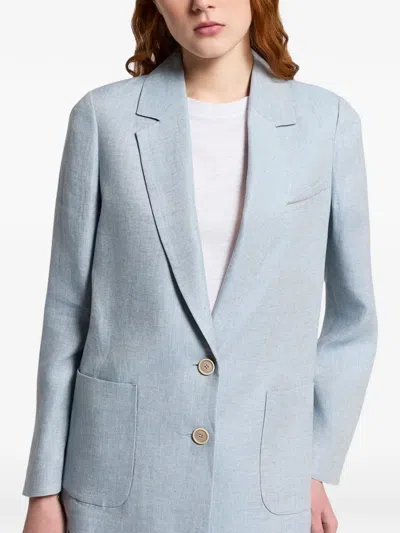 Peserico Button Patch-pocket Blazer In Blue