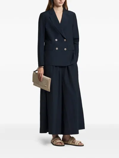 Peserico Woman Blazer Midnight Blue Size 12 Polyester In Blue