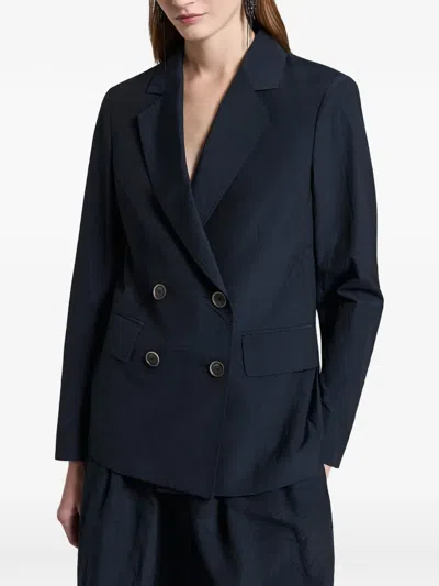 Peserico Woman Blazer Midnight Blue Size 12 Polyester In Blue