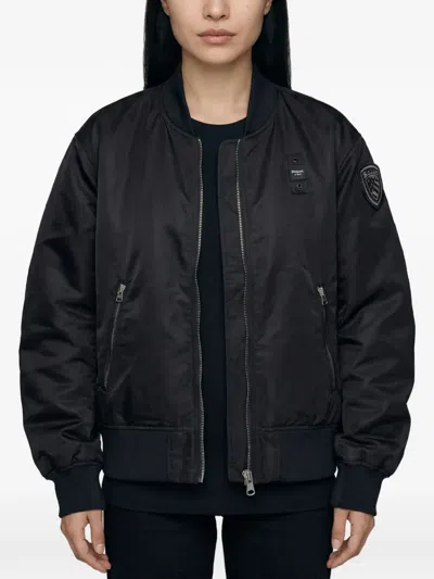 Blauer Zip Bomber Jacket In Black