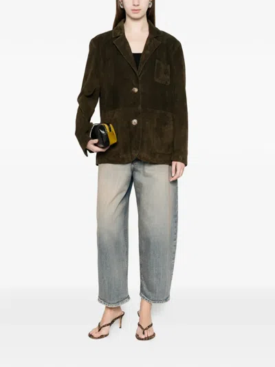 Vicolo Patch-pocket Single-breasted Jacket In Green