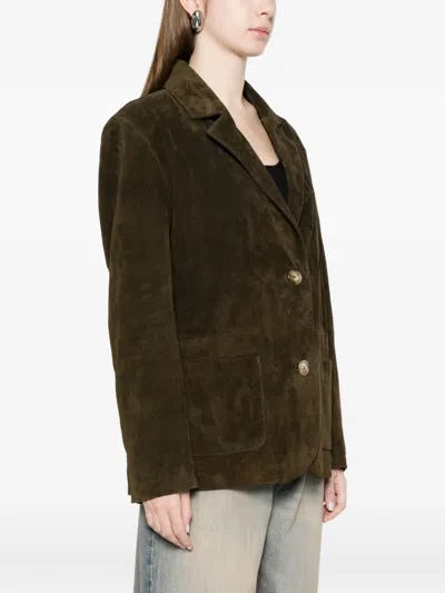 Vicolo Patch-pocket Single-breasted Jacket In Green