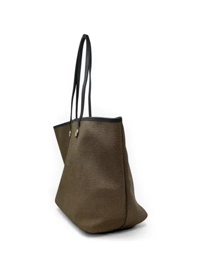Borbonese Printed Top Handle Shoulder Bag In Brown