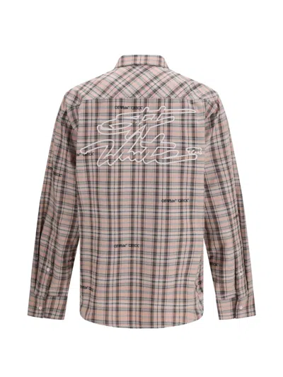 Off-white Pink Flannel Regular Shirt In Neutral