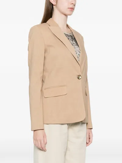 Pinko Button Flax Blazer In Neutral