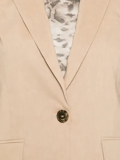 Pinko Button Flax Blazer In Neutral