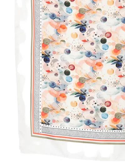 D'aniello Patterned Border Scarf In Multi