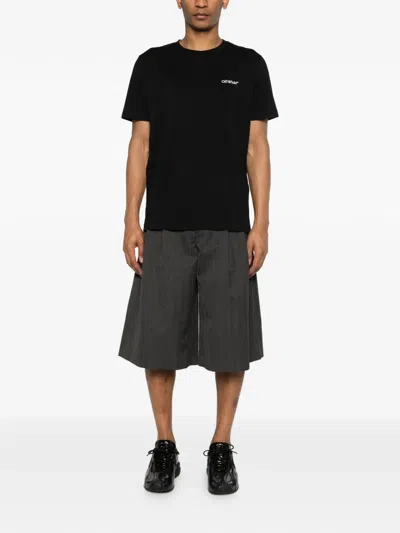 Off-white Slim Fit Scratch Arrow Graphic T-shirt In Black