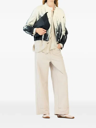 High Jack-coat Buttoned Graphic Bomber Jacket In Multi