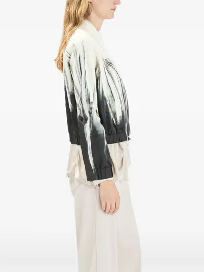 High Jack-coat Buttoned Graphic Bomber Jacket In Multi