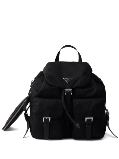 Prada Womens Black Re-nylon Medium Woven Backpack In Black