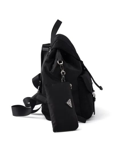 Prada Womens Black Re-nylon Medium Woven Backpack In Black
