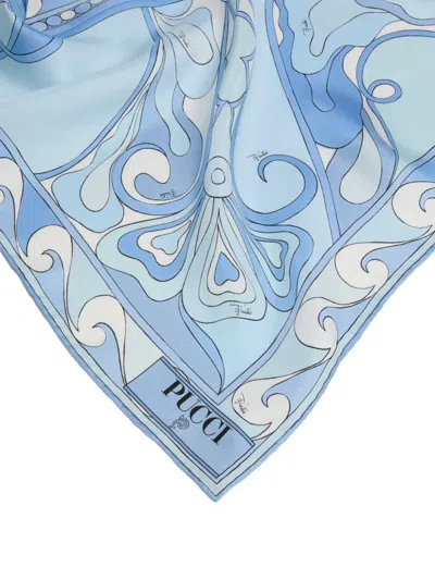 Pucci Orchidee-print Silk Triangle Scarf In Multi