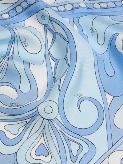 Pucci Orchidee-print Silk Triangle Scarf In Multi