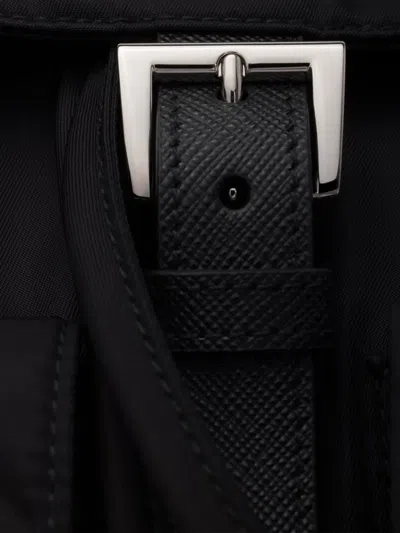 Prada Womens Black Re-nylon Medium Woven Backpack In Black