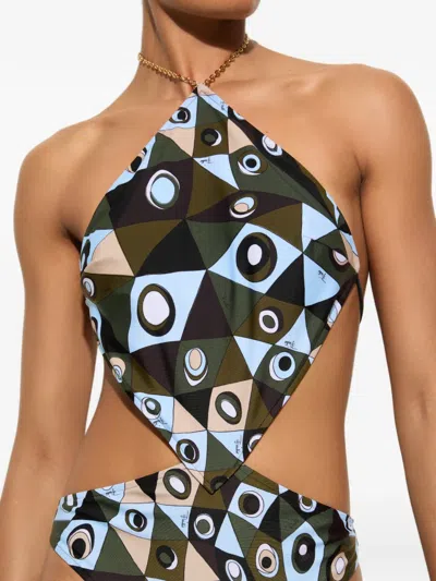 Pucci Occhi-print Trikini In Multi