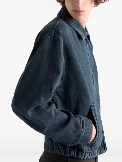 Prada Denim Blouson Jacket In Blue