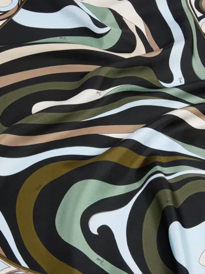 Pucci Silk Scarf Triangle Shape Geometric Pattern In Multi