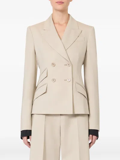 Max Mara Double-breasted Blazer In Neutral