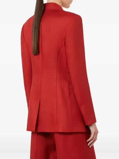Max Mara Single-breasyed Blazer In Red