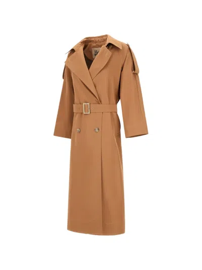 Herno Button Belted Jacket In Brown