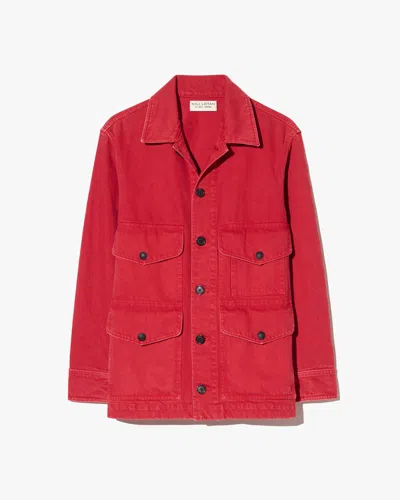 Nili Lotan Leroy Cotton Twill Utility Jacket In Red