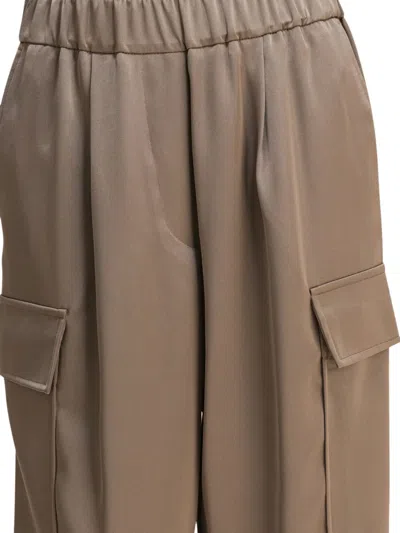 Semper Beige Polyester Trousers In Brown