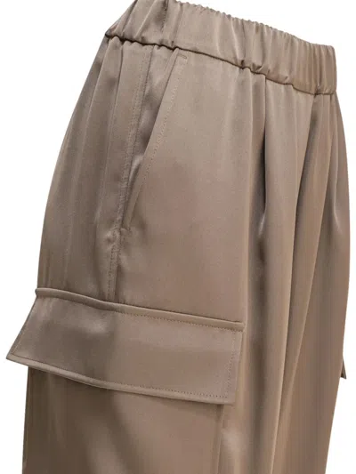 Semper Beige Polyester Trousers In Brown