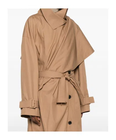 Entire Studios Belted Coat In Brown