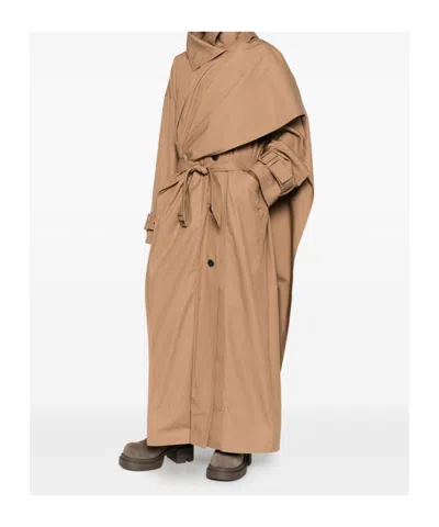 Entire Studios Belted Coat In Brown