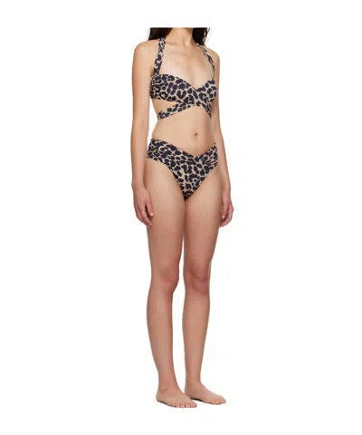 Balmain Pleated Bikini Set In Multi